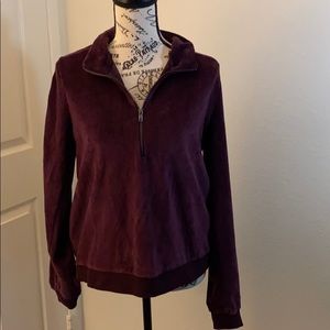 NWT Fabletics Britt Velour Half-Zip Pullover